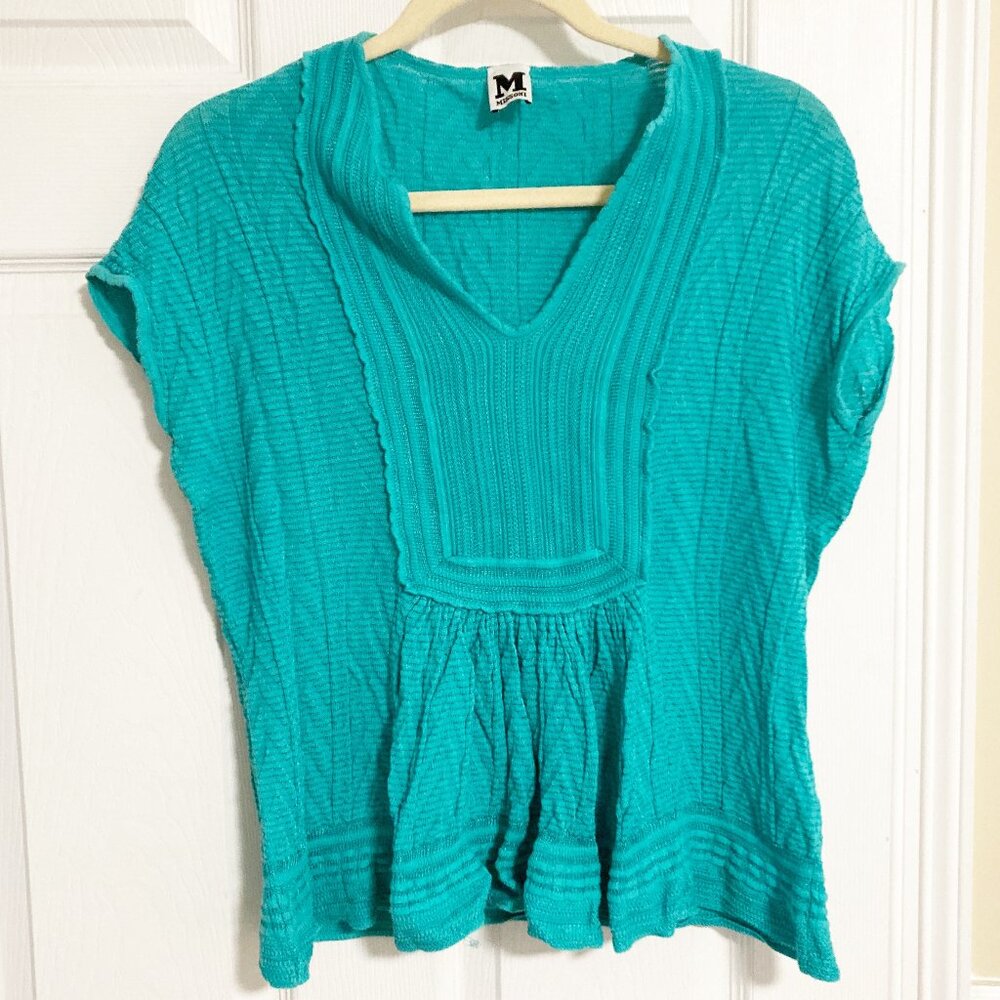 Missoni V Neck Short Sleeve Sweater Size 42 (US 6)